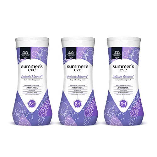 Summer's Eve Delicate Blossom Daily Refreshing All Over Feminine Body Wash, Removes Odor, pH balanced, 15 fl oz, 3 Pack