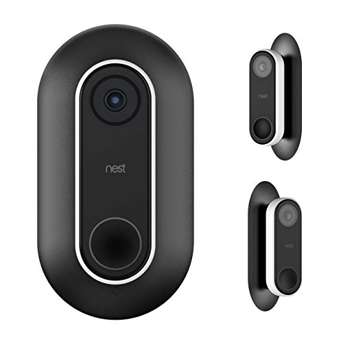Koroao Wall Plate Come with L35°/R35 ° Wedge For Nest Hello， Nest Hello Doorbell, Plastic Material Adjustment Mounting Wall plate Wedge Kit. (Black)
