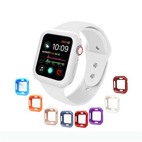 V1TAKE Compatible Apple Watch Case Series 4 40mm, [8 Color Pack] Soft TPU Shock Proof Shatter-Resistant Protective Bumper Protector Case Replacement iWatch Series 4 ([8 Pack] TPU-B, 44mm)