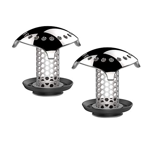 Uxoz 2 Pack Drain Hair Catcher,Stainless Steel Sink Drain Protector, Anti-Rust, Durable Use, Match Drain Sizes from 1'' to 1.42'' ...