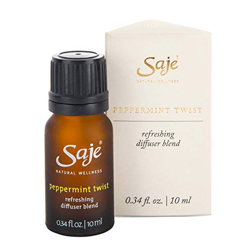 Saje Peppermint Twist Diffuser Blend, Aromatherapy Essential Oil Blend, 100% Natural, (0.34 fl oz)
