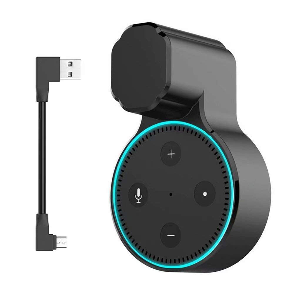 Book Cover MTSmart Outlet Echo Dot Wall Mount Stand for Home Speaker (2nd Generation),Holder Hanger Bracket Case for Home Voice Assistants, Space Saving Accessories Without Messy Wires or Screws- Black 1 Pack