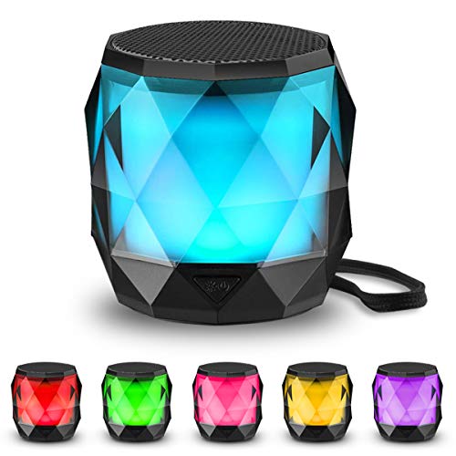 LED Portable Bluetooth Speaker,LFS Night Light Wireless Speaker,Magnetic Mini Speaker, 7 Color LED Auto-Changing,Wireless Stereo Pairing(TWS)/Handsfree Supported