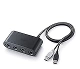 Gamecube Adapter, Gamecube Controller Adapter for WII U PC Switch, 4 USB Ports Newest Version(Black)