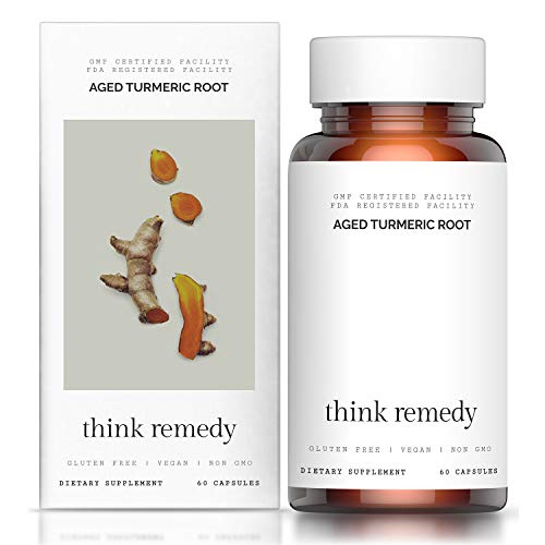 Aged Turmeric Root Capsules - 95% Curcuminoids Turmeric Pills - Less Odor - Potent Antioxidant - 60 Capsules - Curcumin with Black Pepper Bioperine Piperine Supplement