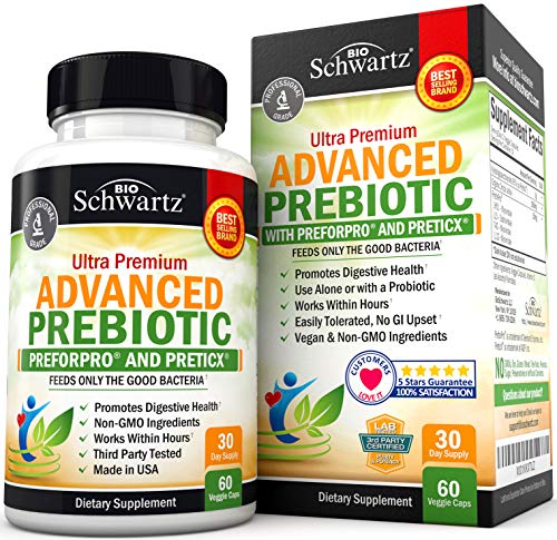 Prebiotics for Advanced Gut Health - Immune System Booster & Dietary Fiber - Fuels Good Bacteria Growth to Promote Digestive Health, Gas Relief & Digestion - Complement For Every Probiotics Supplement