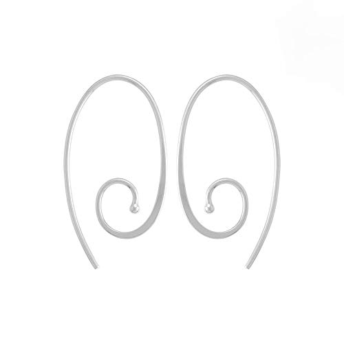 Boma Jewelry Sterling Silver Oval Spiral Pull Through Hoop Earrings