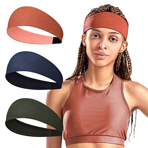 isnowood Sweat Bands Headbands for Women Workout Headbands Non Slip Head Bands for Yoga Running Sports Gym One Size