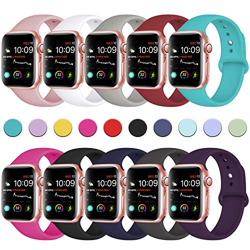 Book Cover DaQin Band Compatible with Apple Watch 38mm 40mm 42mm 44mm for Women and Men, Sport Replacement Wristbands for iWatch Series 5 Series 4 Series 3/2/1, S/M, M/L