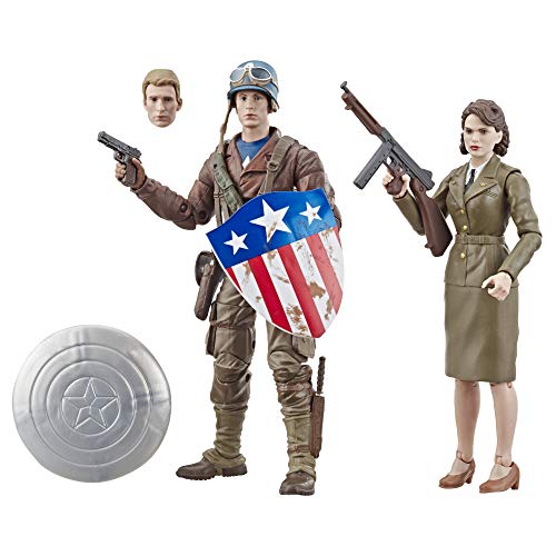 Avengers Marvel Legends Series Captain America: The First Avenger 6-Inch-Scale Movie-Inspired Captain America And Peggy Carter Collectible Action Figure 2-Pack (Amazon Exclusive)