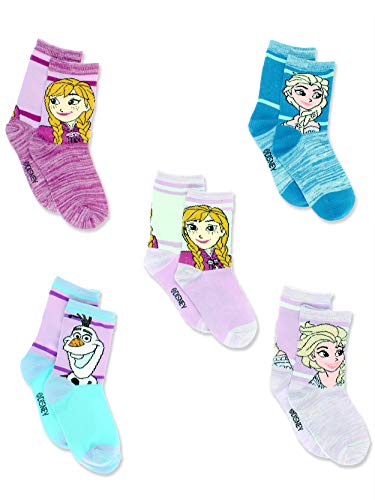 Book Cover Disney Frozen Girls Toddler Multi Pack Socks Set (4-6 Toddler (Shoe: 7-10), Purple/Multi Crew)