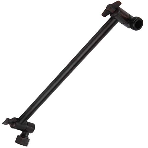 Adjustable Shower Arm by WaterPoint, 11+ Inch Brass Shower Head Extension with ORB (Oil Rubbed Bronze) Finish