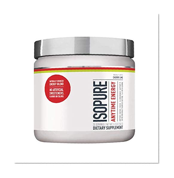 Book Cover Isopure Anytime Energy - Supports Energy, Mood, and Endurance - Cherry Lime Flavor