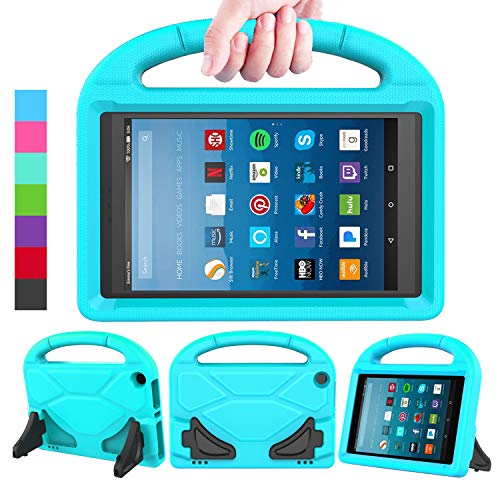 Book Cover LEDNICEKER Kids Case for Fire HD 8 2018/2017 - Shockproof Handle Friendly Convertible Stand Kids Case for Fire HD 8 inch Tablet (7th & 8th Generation Tablet, 2017 & 2018 Release) - Turquoise