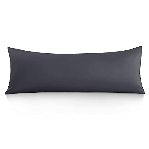 Book Cover Oubonun Premium Body Pillow Cover (100% Cotton - 800 Thread Count) - XL High Thread Count Body Pillowcase - Luxury 21 x 54 Body Pillow Case - Grey Long Body Pillow Cover - Long Pillow Case