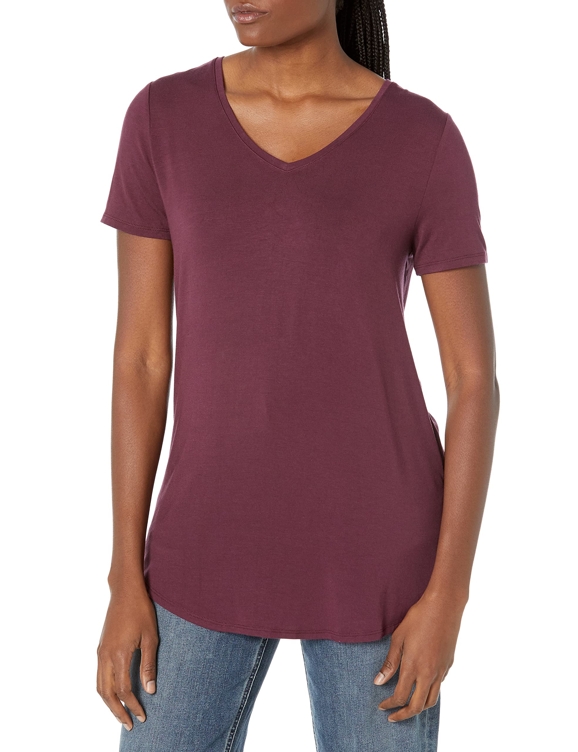 Amazon Essentials Women's Short-Sleeve V-Neck Tunic