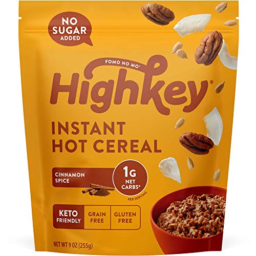 Book Cover HighKey Snacks Keto Breakfast Hot Cereal - Instant Low Carb, Gluten Free Food - High Protein Oatmeal Snack - Perfect Ketogenic Friendly Products - Diabetic Diets - Grits - Cinnamon Spice