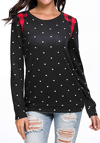 levaca Women's Casual Long Sleeve Loose Pullover Tee Shirts Sweater Blouse Tops