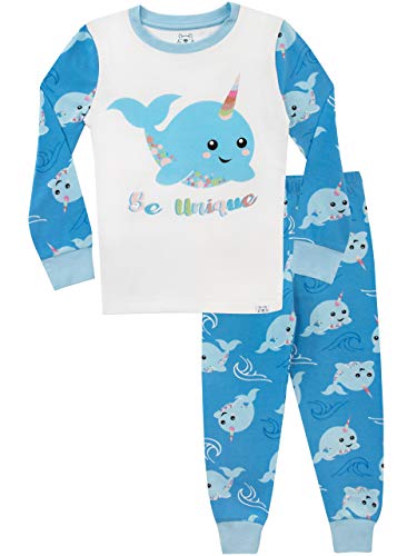 Harry Bear Girls' Pajamas Narwhal Unicorn of The Sea Size 7 Multicolored