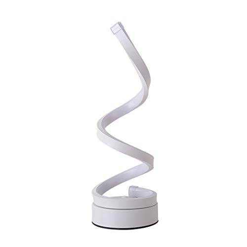 LED Table Lamp,Spiral Bedside Lamp,Modern Curved Desk Lamp,Dimmable Warm White Light for Bedroom,Living Room,Side Table and End Table