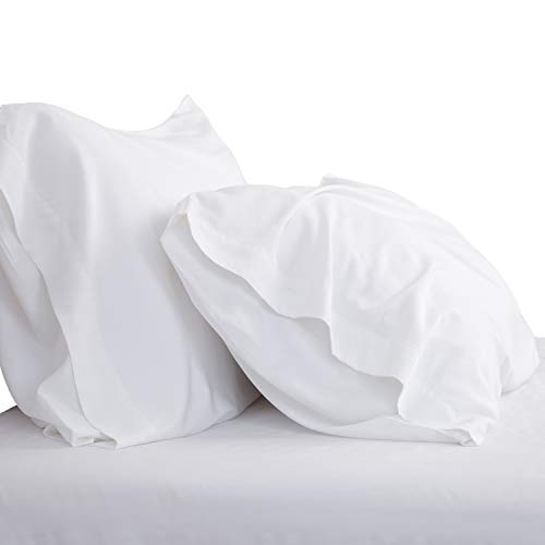 Book Cover Bedsure Cooling Bamboo Pillowcases Set of 2 - White Breathable Cool Ultra Soft Pillow Cases - Viscose from Bamboo - Organic Natural Silky Material, Moisture Wicking(White, Queen Size 20x30 inches)