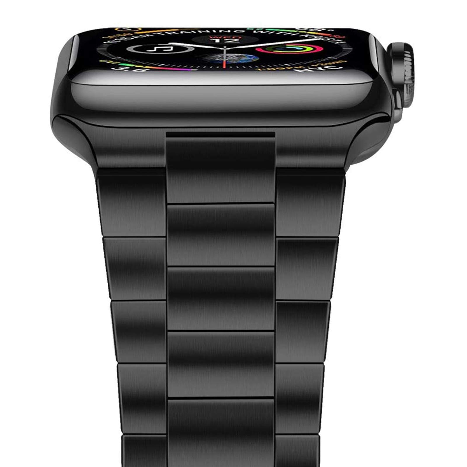 iiteeology Compatible with Apple Watch Band 42mm 44mm 45mm 49mm 38mm 40mm 41mm, Upgraded Solid Business Stainless Steel Band for Apple iWatch Ultra SE Series 8 7 6 5 4 Black 41mm/40mm/38mm