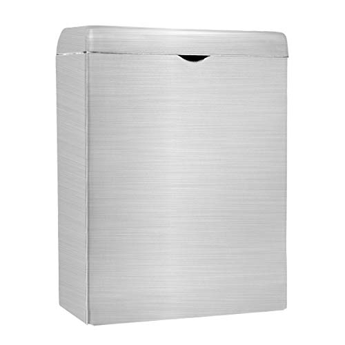 Alpine Industries Sanitary Napkin Receptacle - Easy Install, Wall Mounted Container - Provides Clean & Odor-Free Restroom for Home & Public Restrooms
