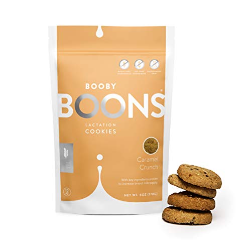 Booby Boons Lactation Cookies; Caramel Crunch, 6 Ounce Bag â€“ Made with Gluten Free, Soy Free, Fenugreek free and non gmo ingredients. Award winning lactation support.