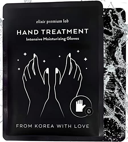 Elixir Family Collagen Repair Hand Mask Gloves - 1 Pair of Korean Hand Moisturizer Gloves - Ultimate Hand Masks for Dry Cracked Hands with Shea Butter & Vitamins A, E - Intense Hydration Hand Masks Moisturizing Gloves