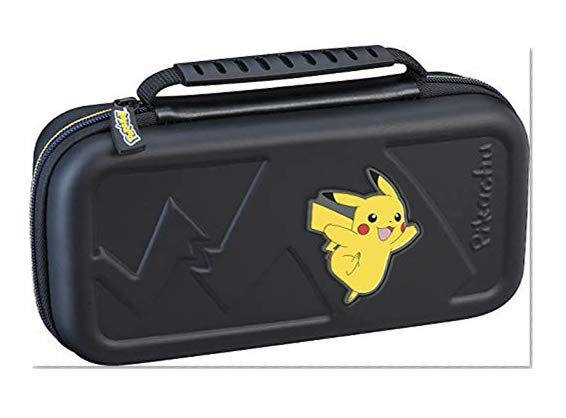 Book Cover Nintendo Switch Pokemon Deluxe Travel Case with Pikachu Rubber Logo - Official Nintendo Licensed Product by RDS Industries, Inc