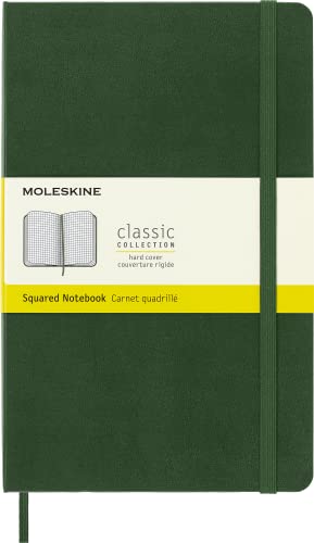 Moleskine Notebook, Large, Squared, Myrtle Green, Hard (5 x 8.25)