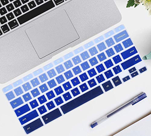 iKammo Keyboard Cover Skin Compatible with 11.6" Samsung Chromebook 3 XE500C13,Samsung Chromebook 4 XE350XBA 15.6",Samsung Chromebook 2 XE500C12,12.2" Samsung Chromebook Plus V2 2-in-1 (Ombre Blue6s)