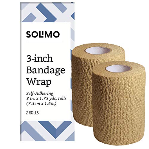 Amazon Brand - Solimo Self-Adhering Bandage, 3 Inch, 2 Count (Pack of 1)
