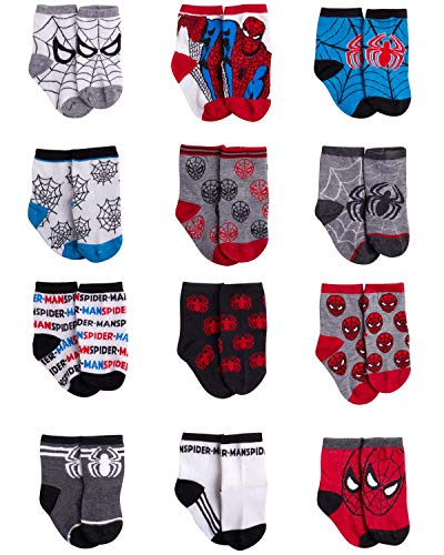 Book Cover Marvelâ€™s Spider-Man Baby Boys 12 Pack Sock Set (Newborn/Infant)