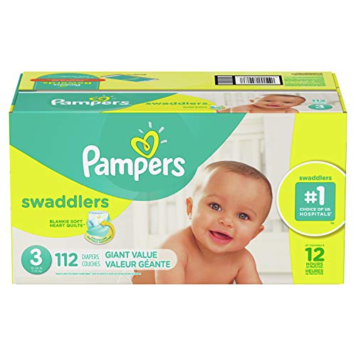 Book Cover Diapers Size 3, 112 Count - Pampers Swaddlers Disposable Baby Diapers, Giant Pack