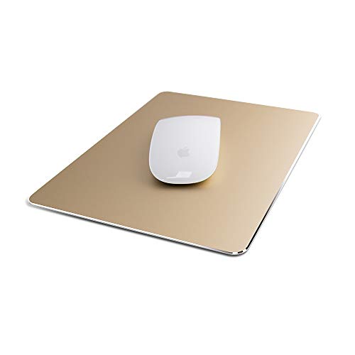 Book Cover Metal Mouse Pad Ultra Thin Aluminum Mouse Mat Dual-Use Waterproof Fast and Accurate Control for Gaming and Office(Small Gold 9.05X7.08 inch) ... ...