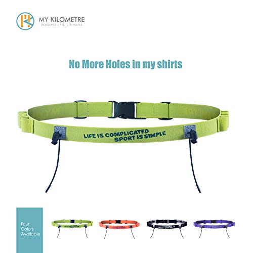 MY KILOMETRE Marathon Triathlon/Runners Running Race BIB Waist Hip Holders Number Card Belt