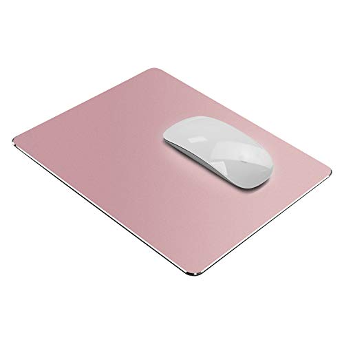 VAYDEER Rose Gold Aluminum Metal Mouse Pad Ultra Thin Winter and Summer Dual-Use Waterproof Fast and Accurate Control for Gaming and Office(Small Rose Gold 9.05X7.08 inch)