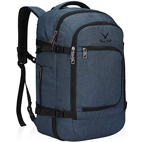 Hynes Eagle Travel Backpack 40L Flight Approved Carry on Backpack Men Large Cabin Weekender Laptop Backpack Women 15.6 inches Blue 2018