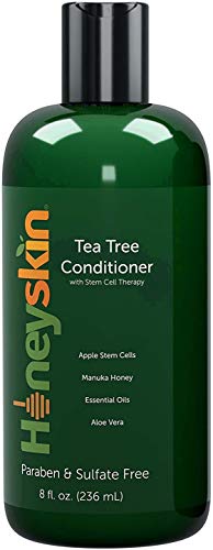 Natural Tea Tree Oil Conditioner - Hydrating Conditioner for Dandruff Hair Loss Itchy and Dry Damaged Scalp Treatment - Paraben and Sulfate Free - with Manuka Honey Coconut Oil and Stem Cells â€“ 16oz