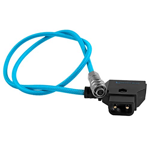 Kondor Blue D-Tap/P-Tap to BMPCC Weipu Power Cable for Blackmagic Pocket Cinema Camera 4K/6K Pro and Gold Mount V Mount External Battery 20"- Blue