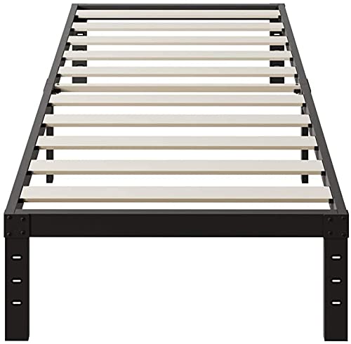 Book Cover ZIYOO 14 Inch Platform Metal Bed Frame/3500lbs Heavy Duty/Strengthen Wooden Slat Support/Mattress Foundation/No Box Spring Needed/Quiet Noise Free, Twin/Twin XL/Full/Queen/King/Cal King (Twin XL)