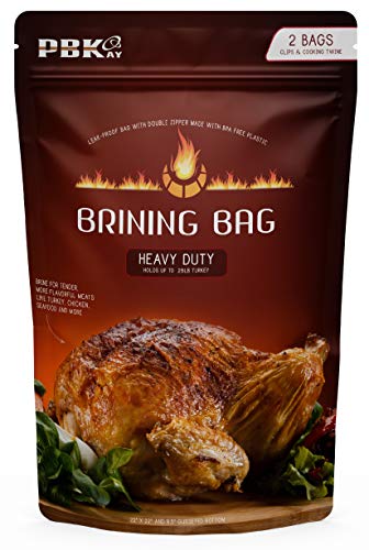 Book Cover Large Turkey Brine Bags Heavy Duty for Turkey or Ham XL, 2 pack, with Cooking Twine