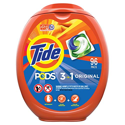Book Cover Tide PODS Laundry Detergent Soap PODS, High Efficiency (HE), Original Scent, 96 Count
