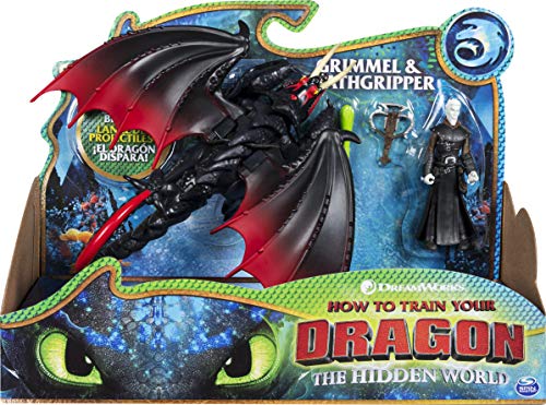 Dreamworks Dragons, Deathgripper and Grimmel, Dragon with Armored Viking Figure, for Kids Aged 4 and Up