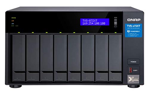 QNAP TVS-872XT-i5-16G-US 8 Bay Thunderbolt 3 NAS with 16GB RAM, 10GbE, M.2 PCIe NVMe SSD slots