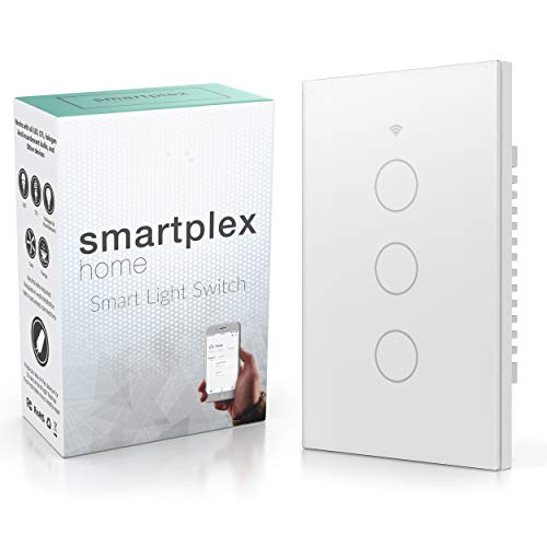 Smart Wifi Light Switch - Modern Day Light Switch, 3 Gang LED Back-Lit Control Lighting from Anywhere - Easy In-Wall Installation - Includes App for iOS & Android Works With Alexa, Google Home, IFTTT