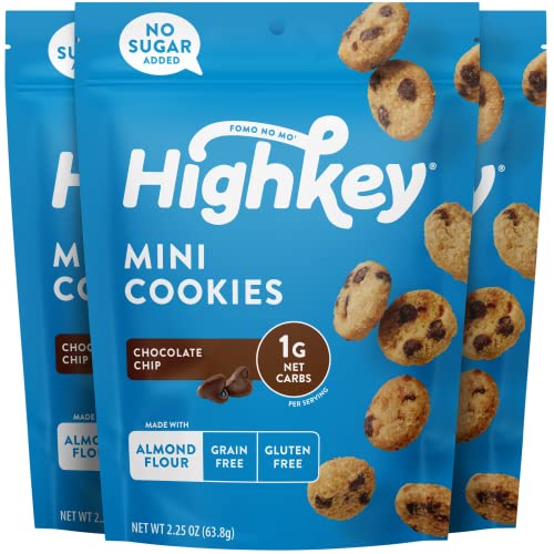 Book Cover HighKey Chocolate Chip Cookies - Sugar Free - Keto Cookies Low Carb Snacks Sugar Free High Protein Cookie with Zero Carbs for Healthy Snack Foods Diabetic Friendly Ketogenic Products
