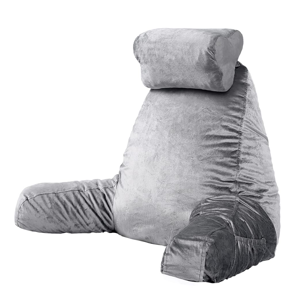 Book Cover Springcoo Reading Pillow-Shredded Foam Reading Pillow with Detachable Neck Roll Pillow-Great Support for Reading, Relaxing, Watching TV