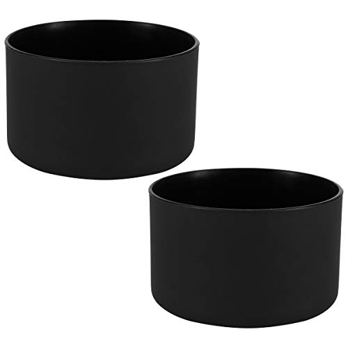 PAMASE 2 Packs Black Silicone Protective Water Bottle Boots, Anti-slip Bottom Sleeves Fits Hydro Flask Wide and Narrow Mouth Water Bottles-M